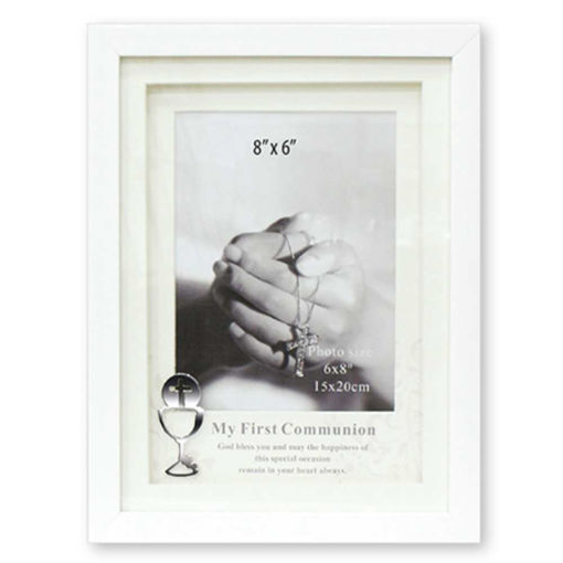Picture of COMMUNION PHOTO FRAME WHITE